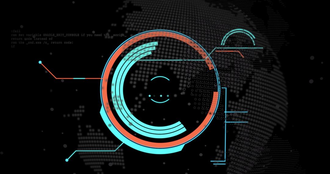 Futuristic Data Interface Over Dark Background