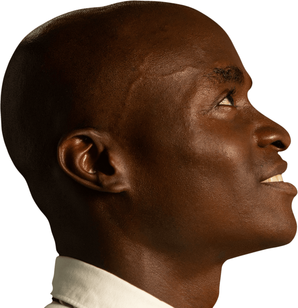 African American Man with Positive Expression on Transparent Background