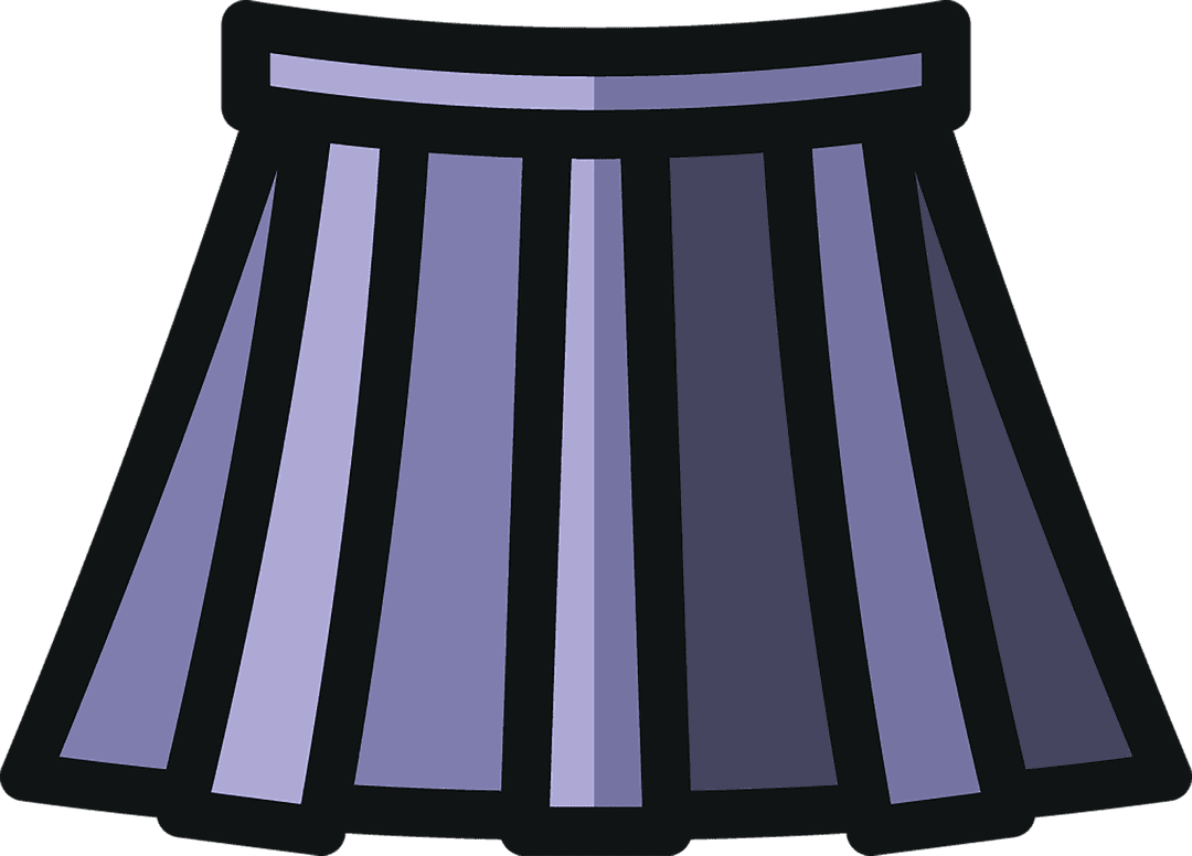 Purple Skirt Illustration on Transparent Background