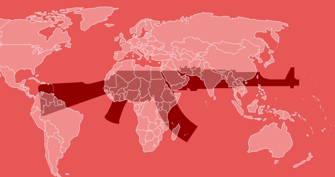 World Map Overlaying Assault Rifle on Pink Background