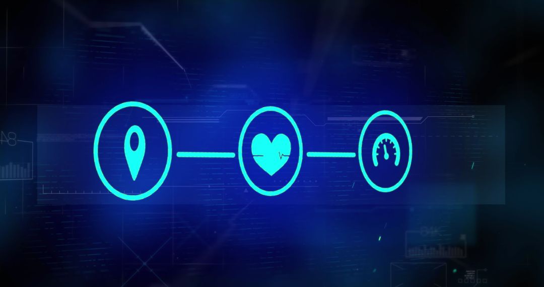 Futuristic Media Icons and Data Connections