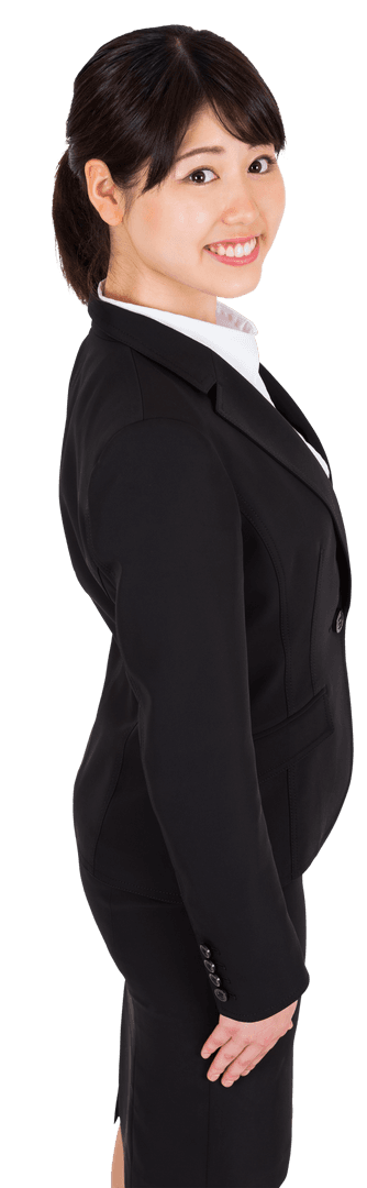 Businesswoman Smiling in Formal Attire with Transparent Background