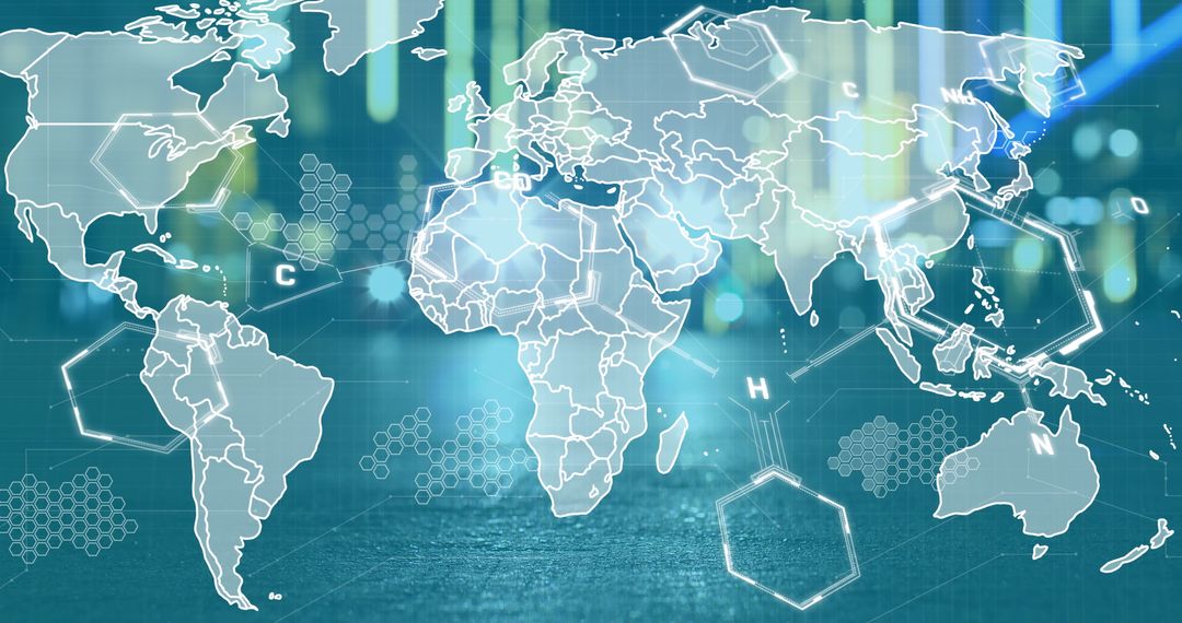 Global Science and Technology Concept Background with World Map