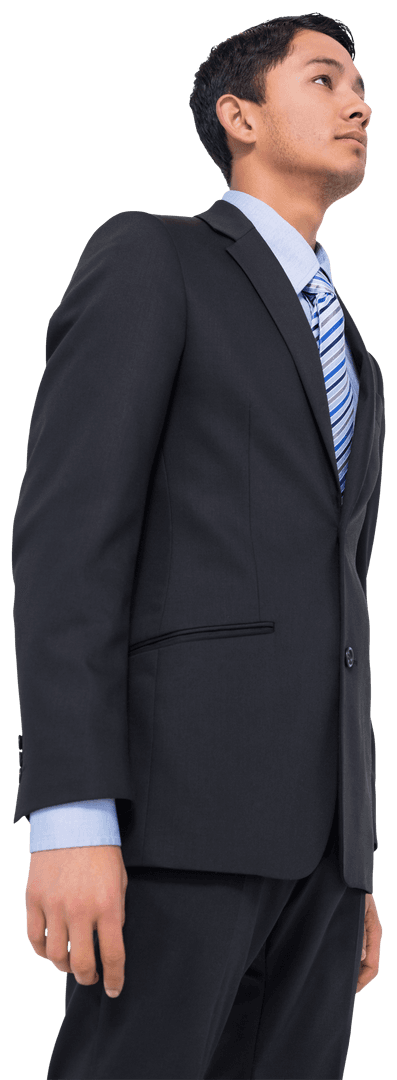 Biracial Businessman in Thoughtful Pose on Transparent Background