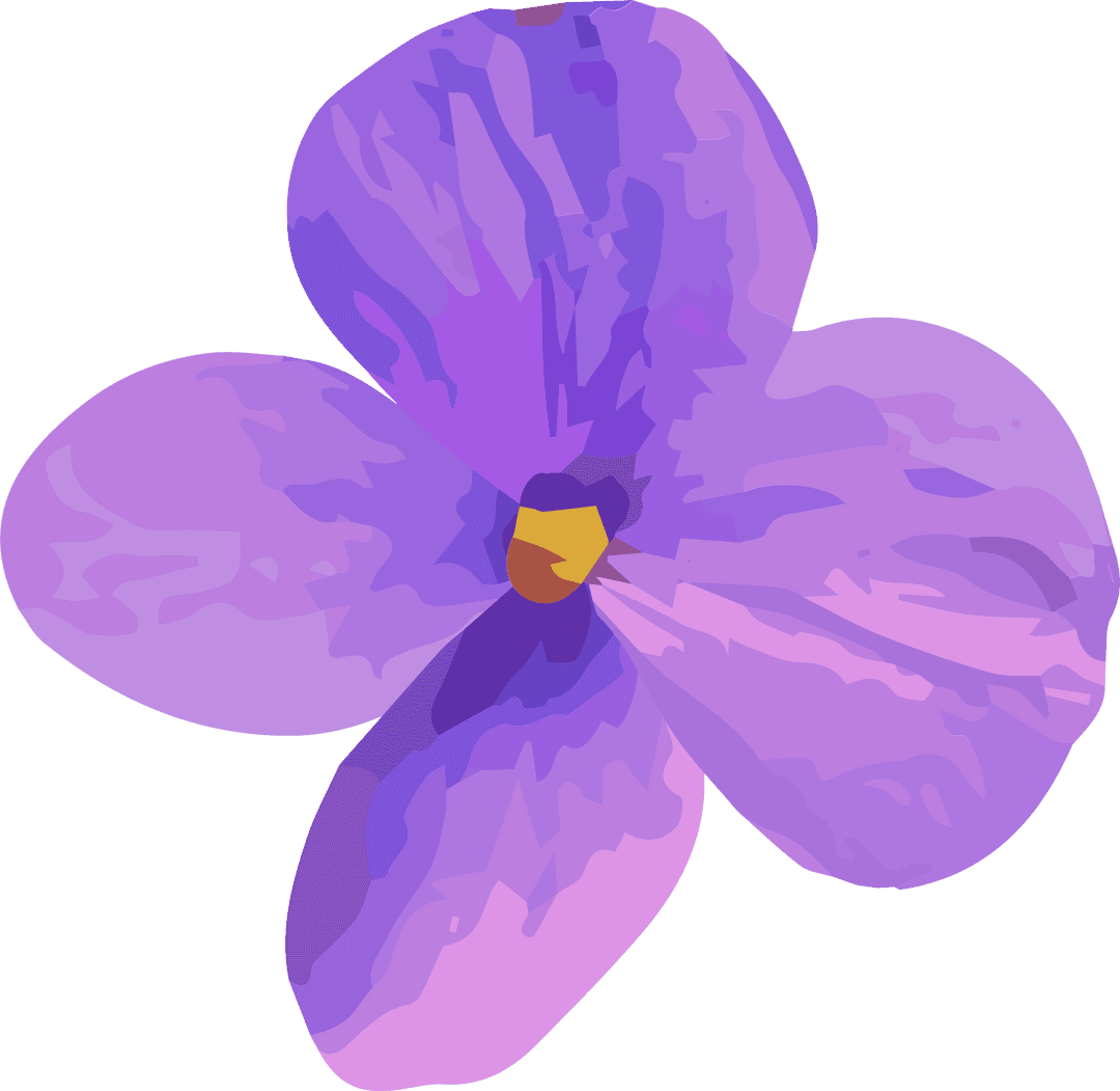 Vibrant Purple Flower Vector with Transparent Background