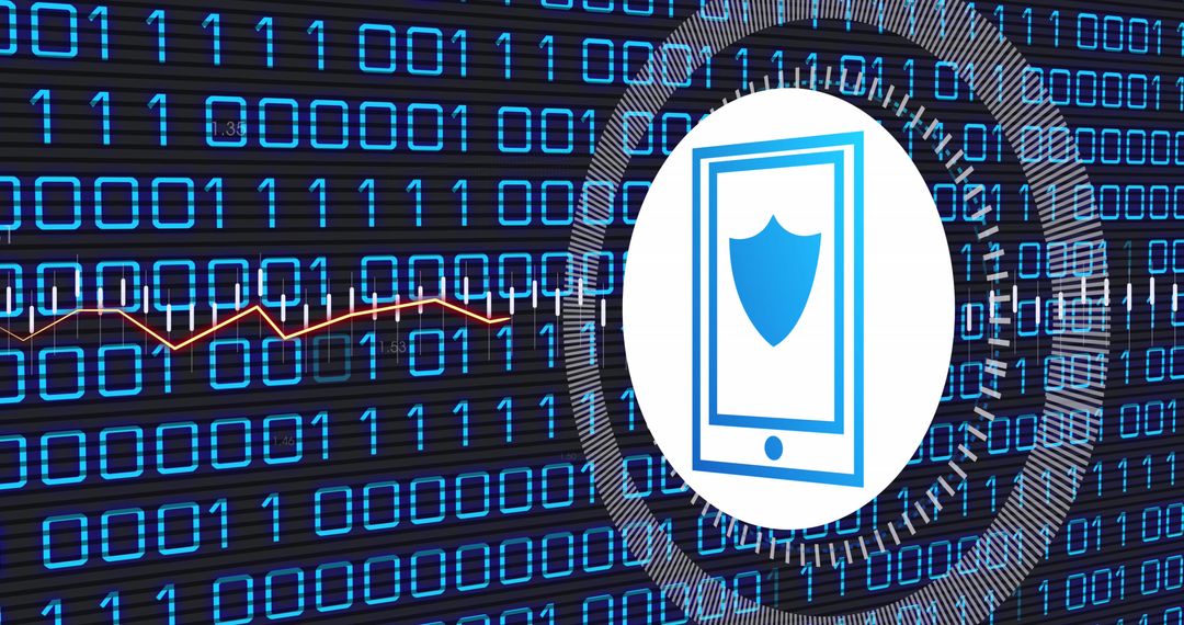 Digital Security Concept with Shield Icon and Binary Code - Free Images, Stock Photos and Pictures on Pikwizard.com