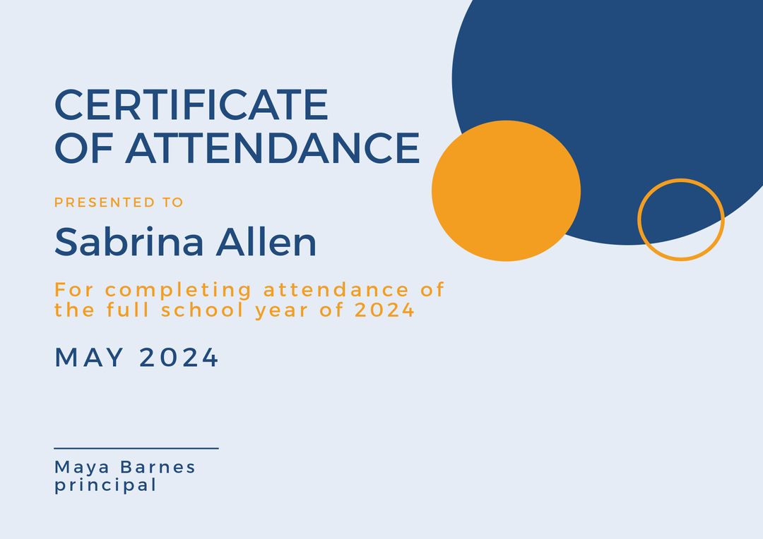 Modern Certificate of Attendance Template with Geometric Design - Download Free Stock Templates Pikwizard.com