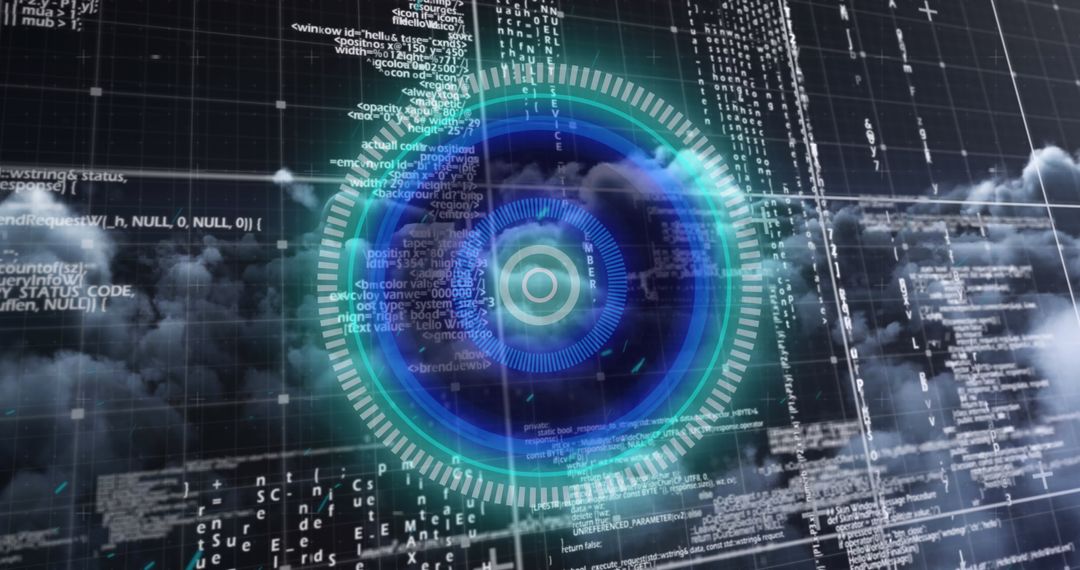 Futuristic Digital Interface with Data Scanning Concept