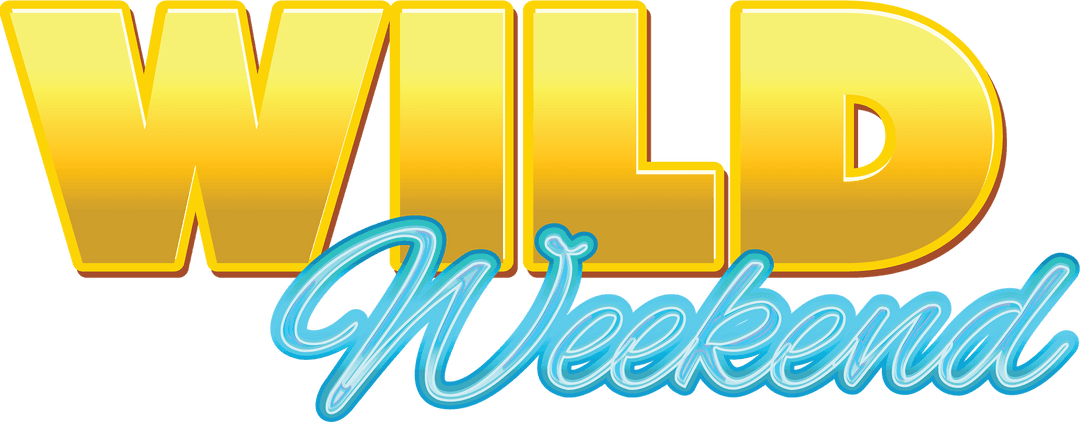 Bold Wild Weekend Party Celebration Text on Transparent Background