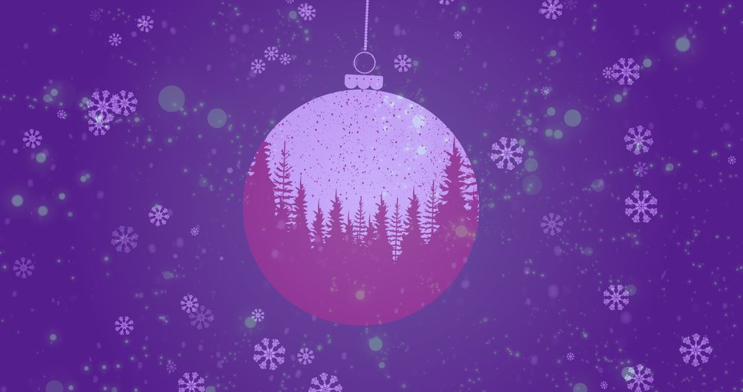 Christmas Ornament Animation with Snow and Fir Trees