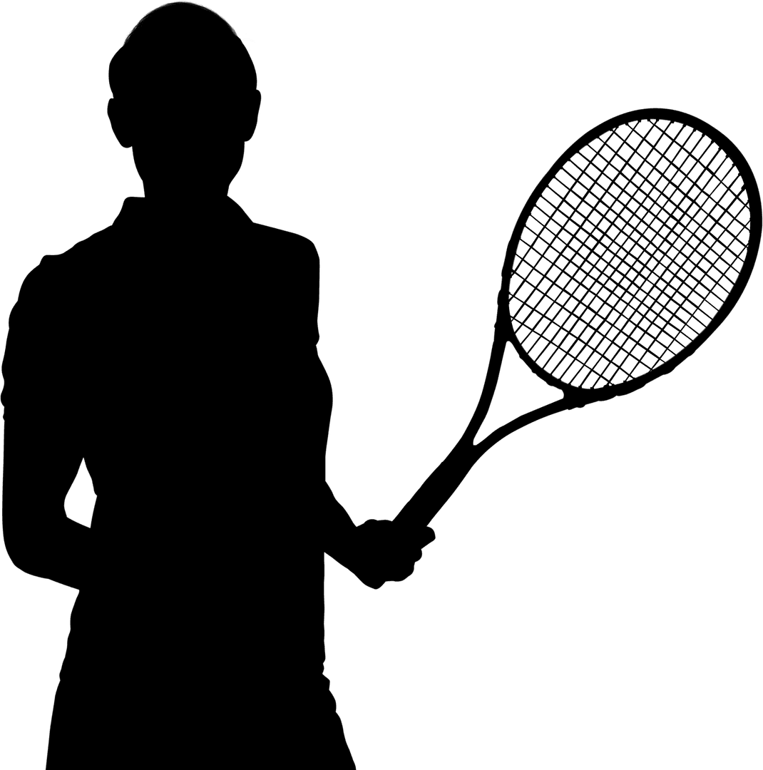 Transparent Silhouette of Female Tennis Player Vector