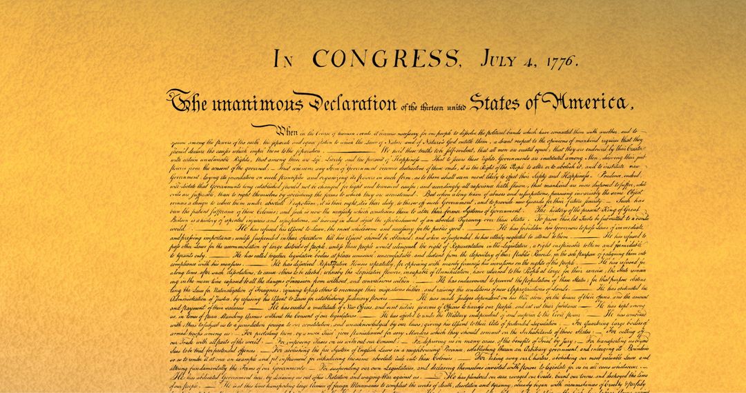 Declaration of Independence Document with Vintage Effect