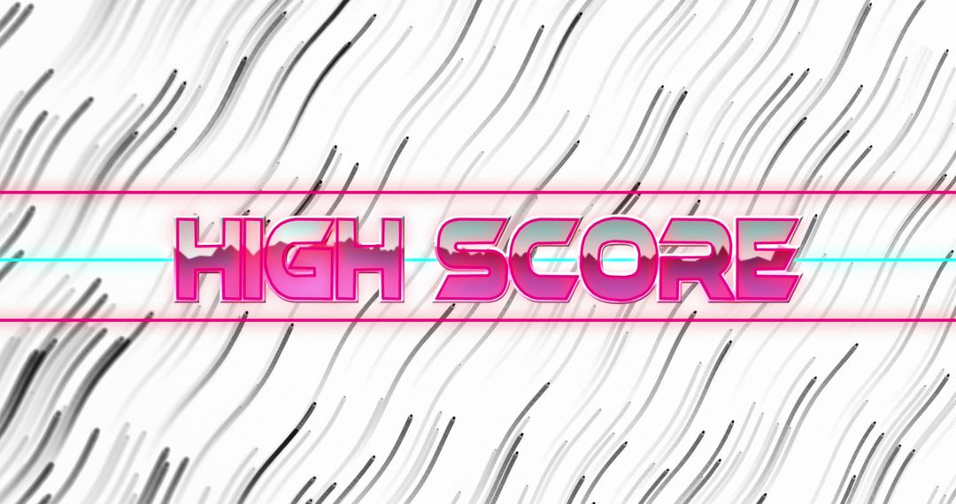 Retro High Score Banner with Wavy Line Pattern