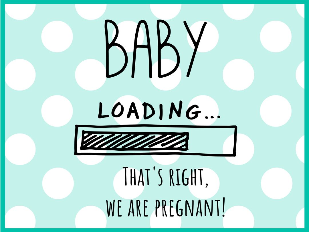 Playful Baby Announcement with Progress Bar and Polka Dot Design