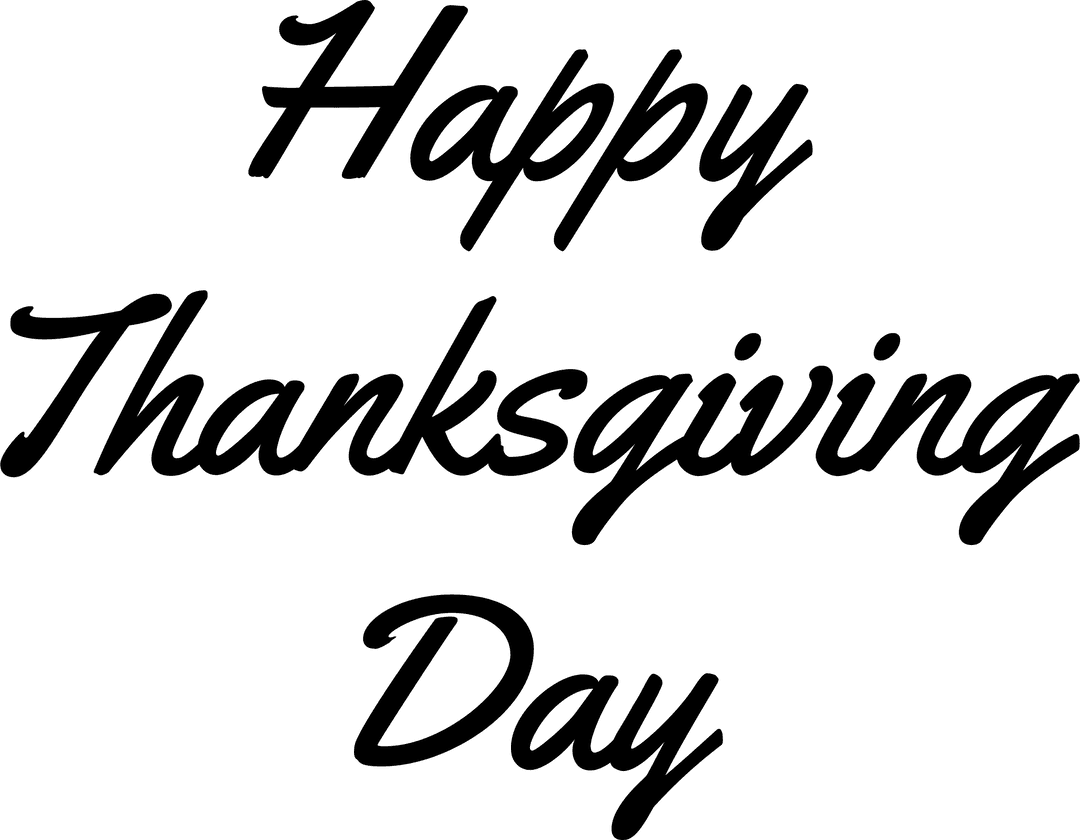 Festive Transparent Thanksgiving Text Graphic Design