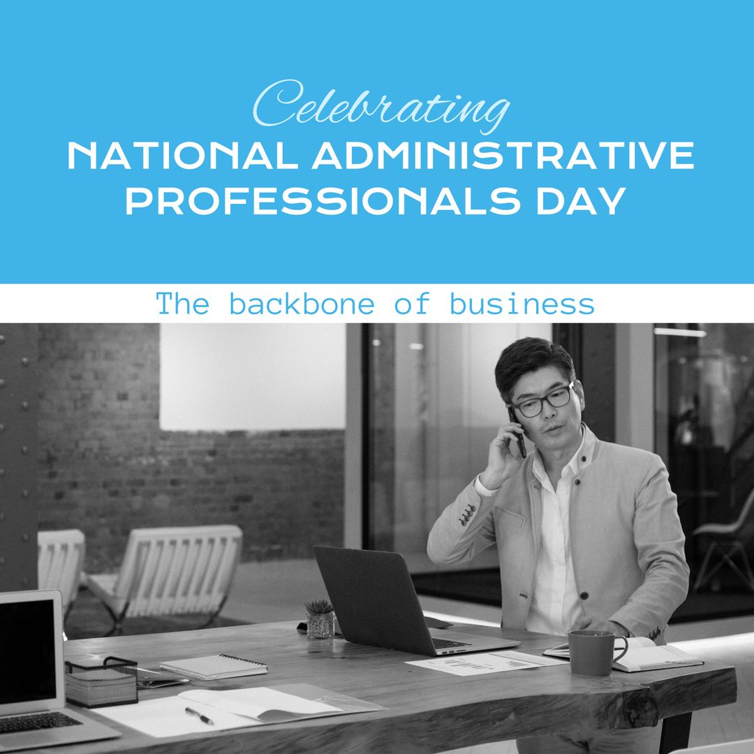 Celebrating Administrative Professionals Day with Focused Businessman