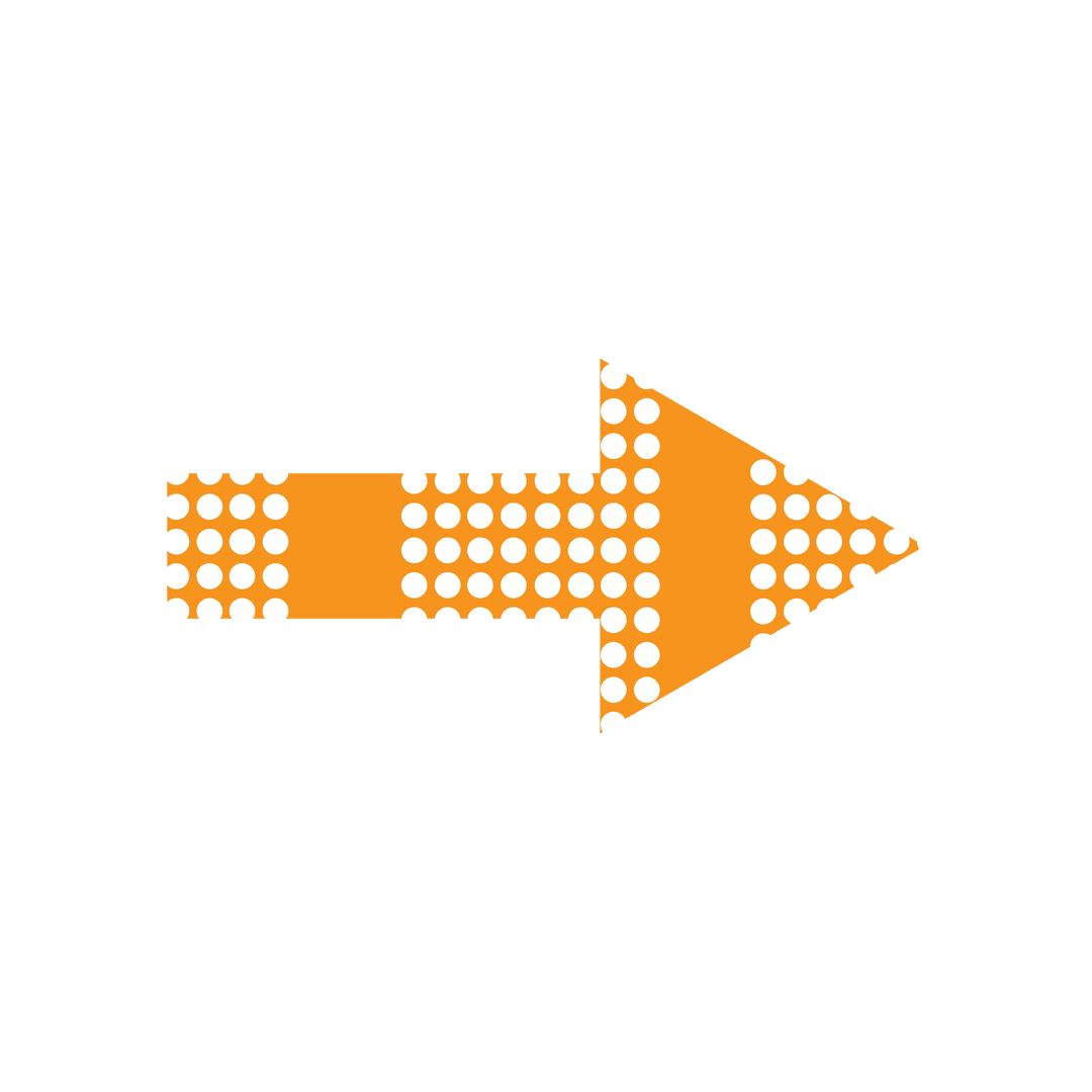 Orange Dotted Vector Arrow on Transparent Background