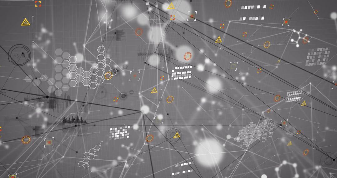 Abstract Digital Data Processing Background with Geometric Patterns