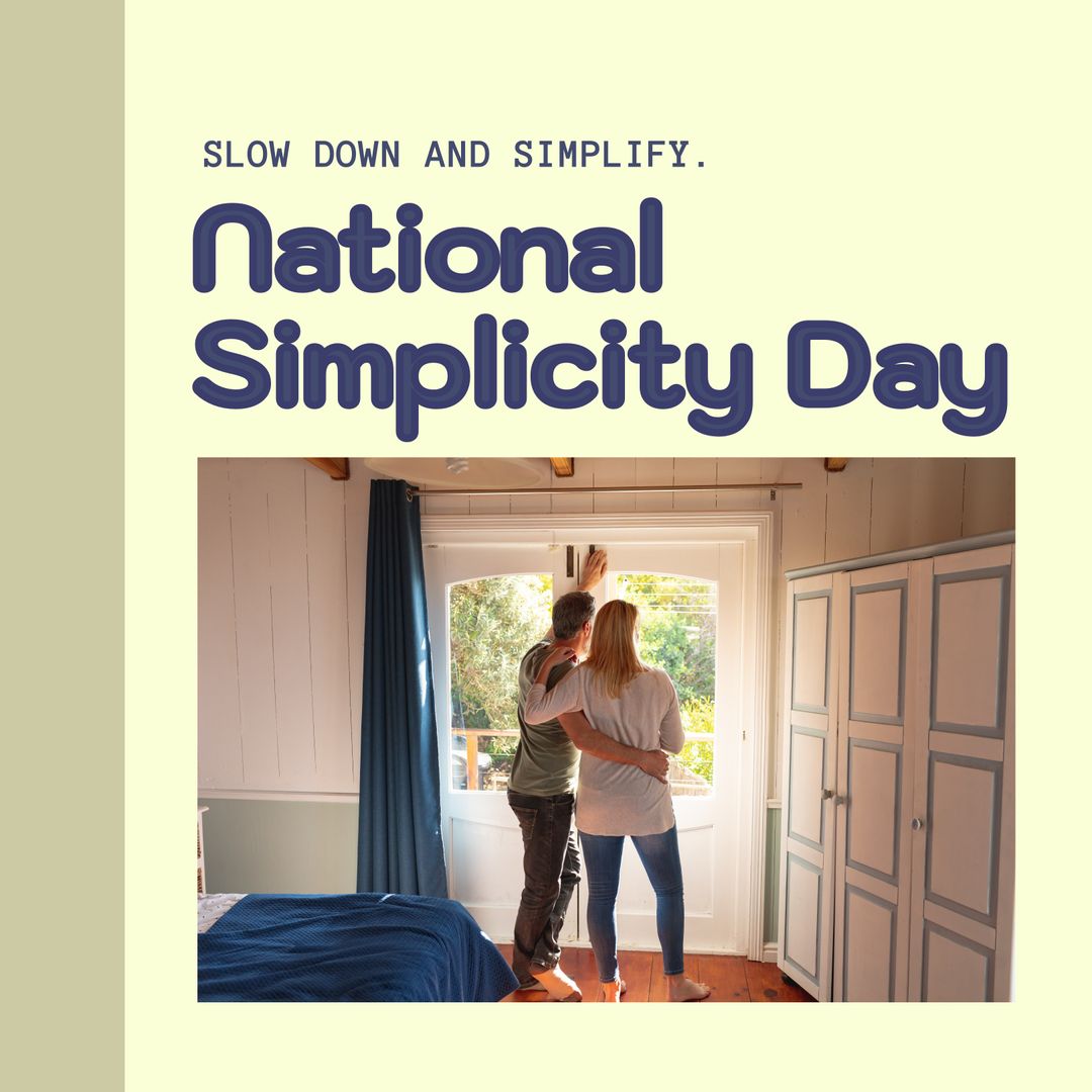 Couple Embracing by Window on National Simplicity Day
