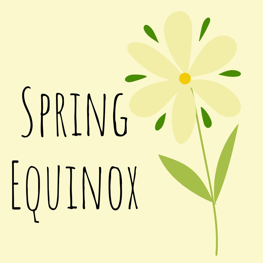 Spring Equinox Celebration with Floral Illustration