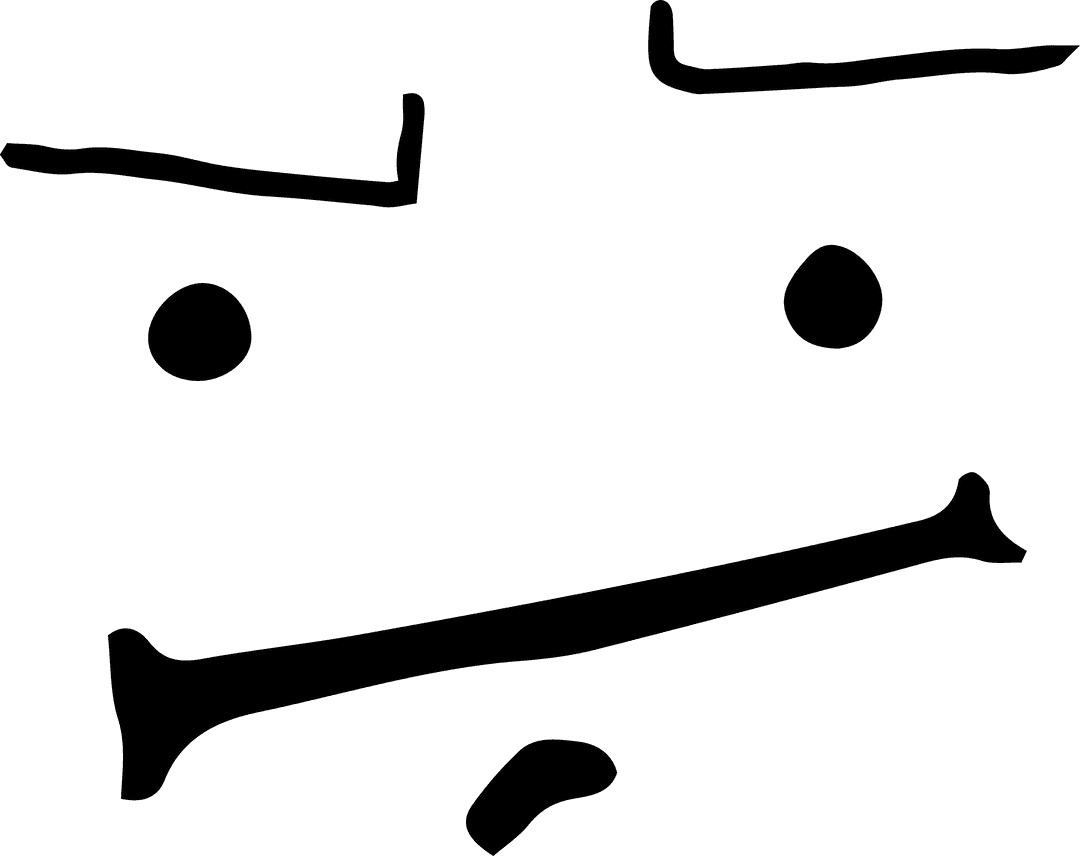 Transparent Digital Black Face on Clear Background