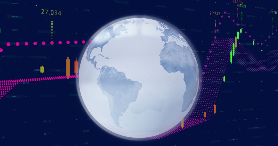 Global Economy Data Visualization with Revolving Earth Animation