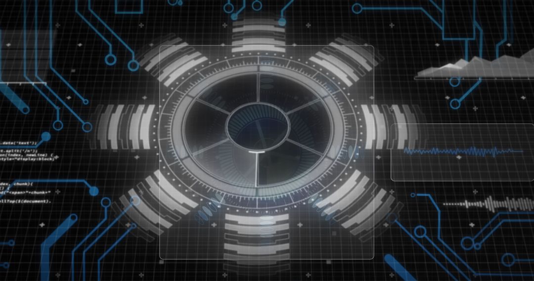 Digital Interface on Circuit Board Illustrates Advanced Data Processing