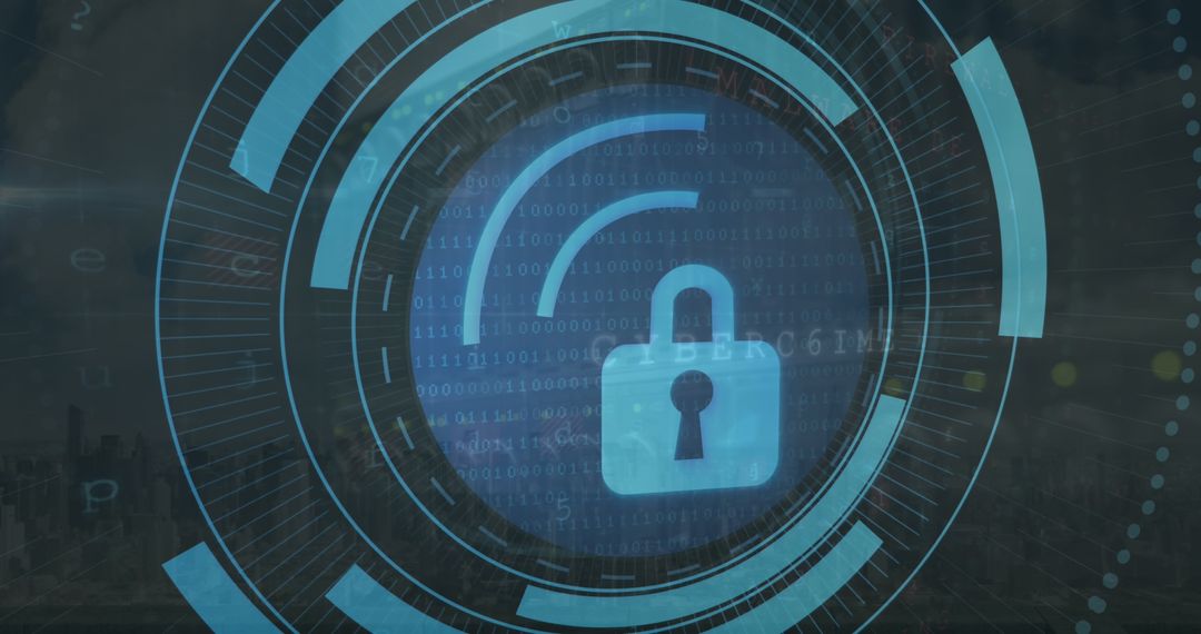 Cybersecurity Lock Interface Concept with Data Encryption