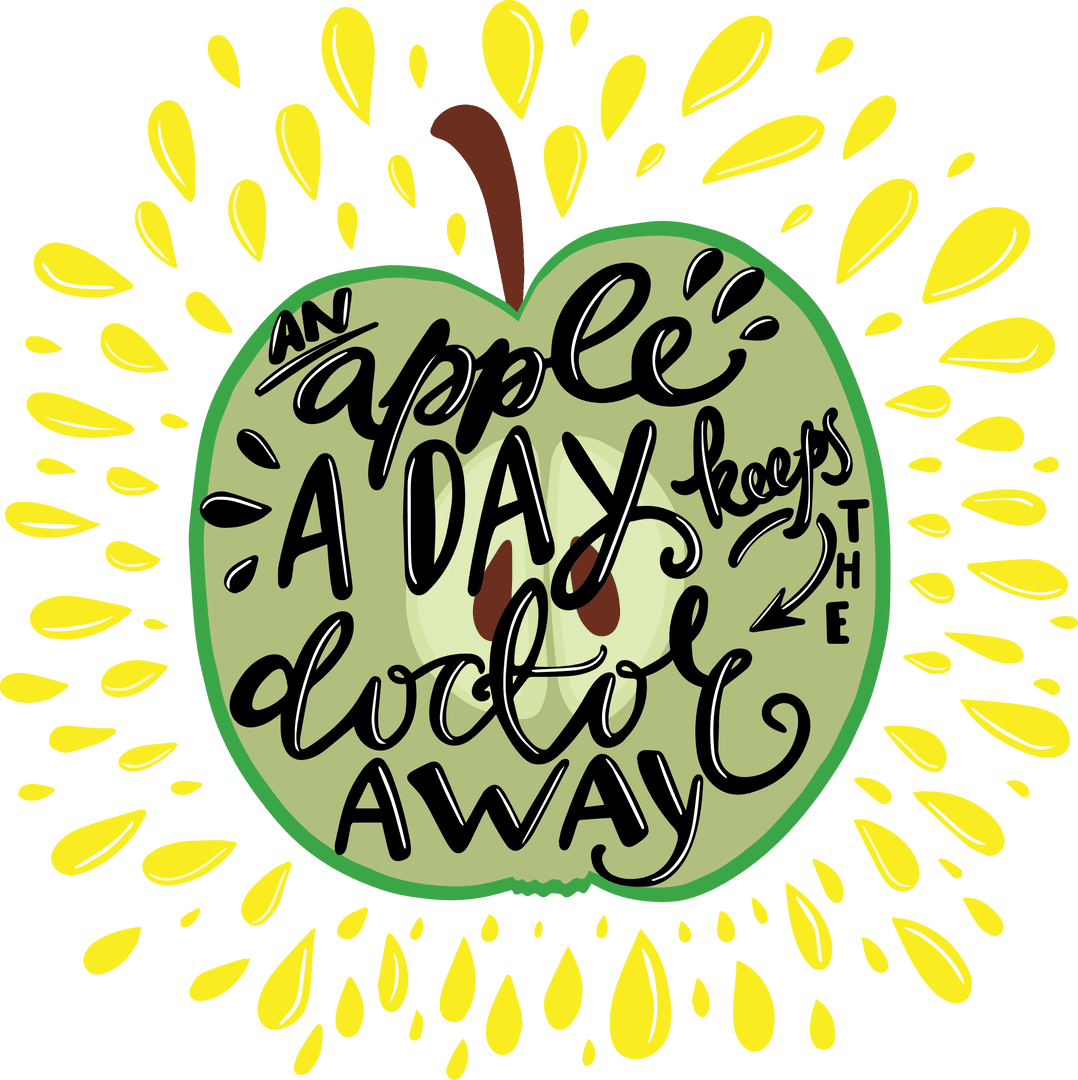 Transparent Apple Symbol with Inspiring Handwritten Text