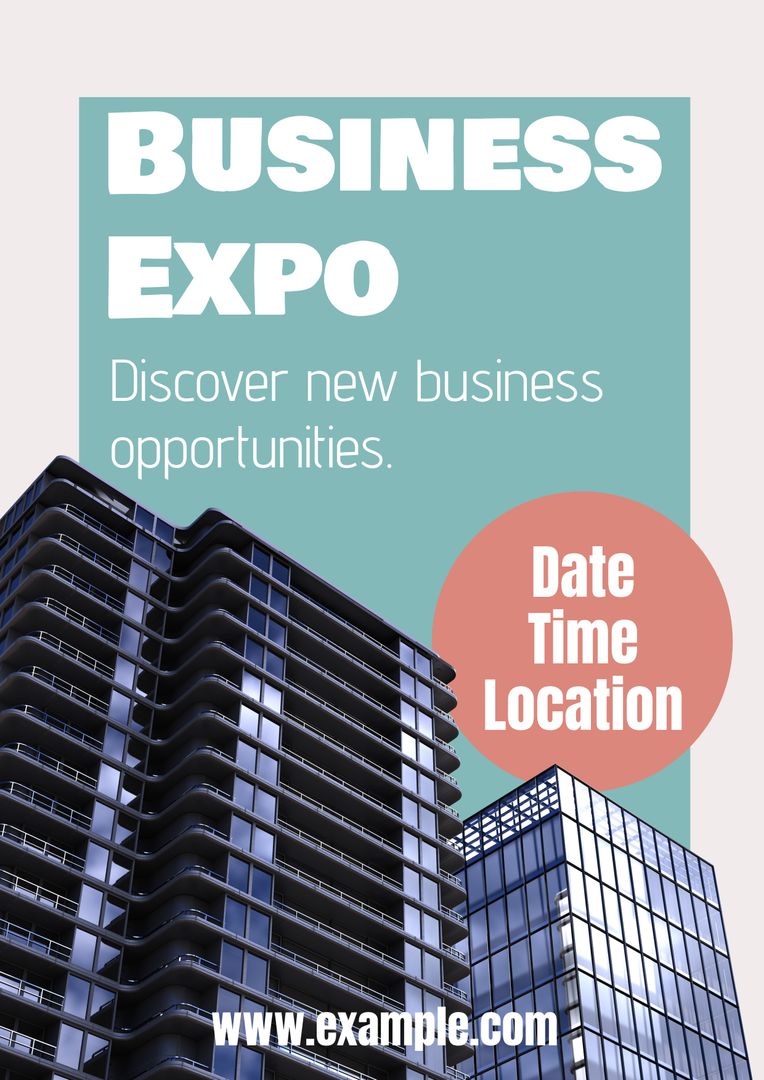 Business Expo Event Advertisement with Modern Buildings - Download Free Stock Templates Pikwizard.com