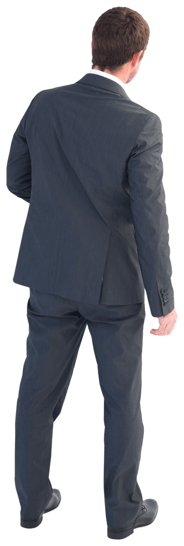 Transparent Businessman Back View Formal Suit