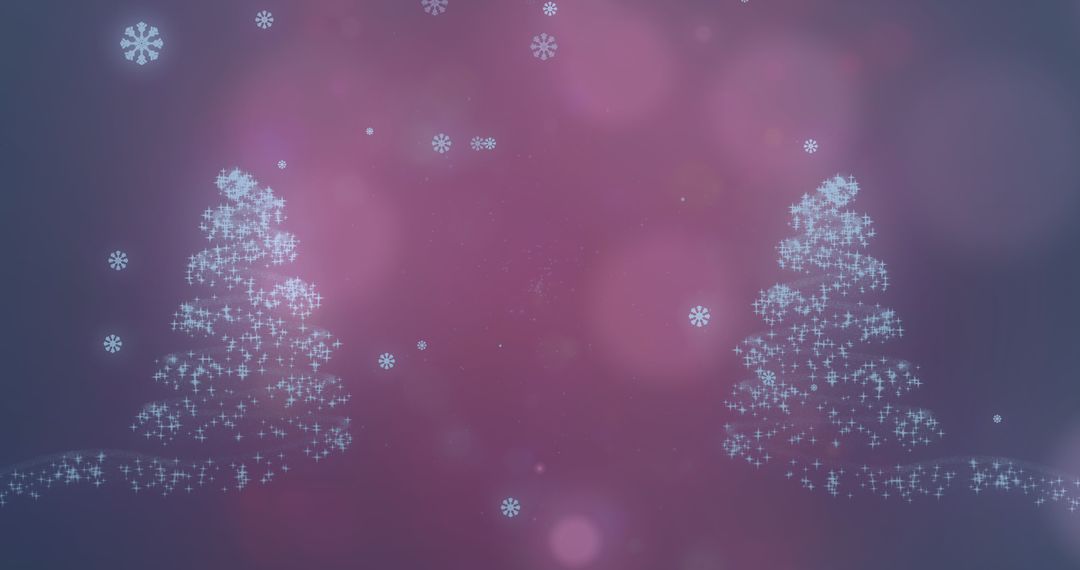 Magical Glittering Christmas Trees with Falling Snowflakes