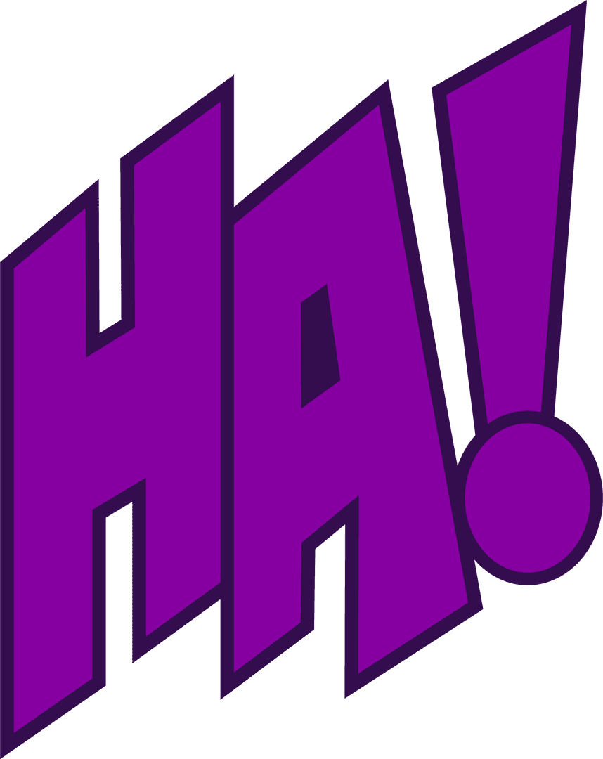 Comic-Style Pop Art Ha! Text on Transparent Background