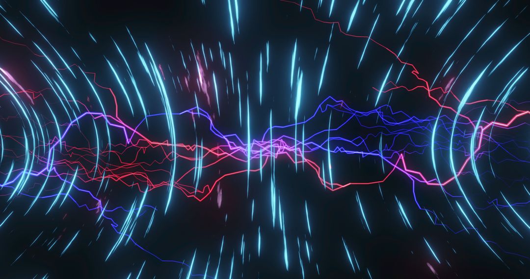 Futuristic Light Trails and Lightning Energy Burst