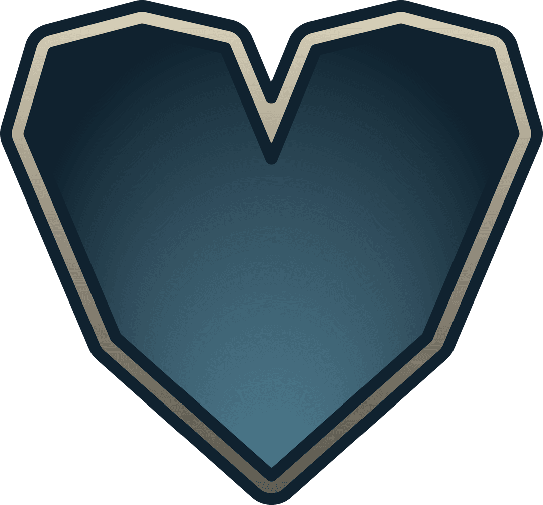 Blue Digital Heart Icon with Transparent Background for Web Design