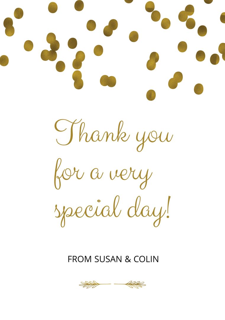 Elegant Gold Confetti Thank You Message - Download Free Stock Templates Pikwizard.com