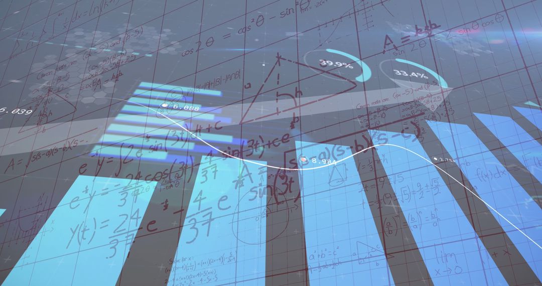 Financial Data Overlaying Mathematical Equations Concept
