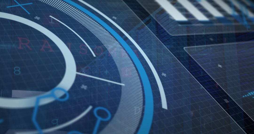 Abstract Digital Interface with Technology Overlay Elements