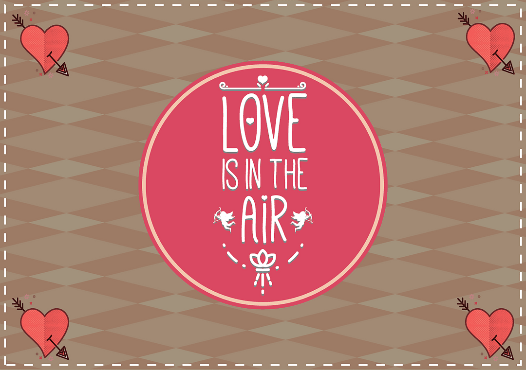 Love Is in the Air Transparent Artistic Text Design