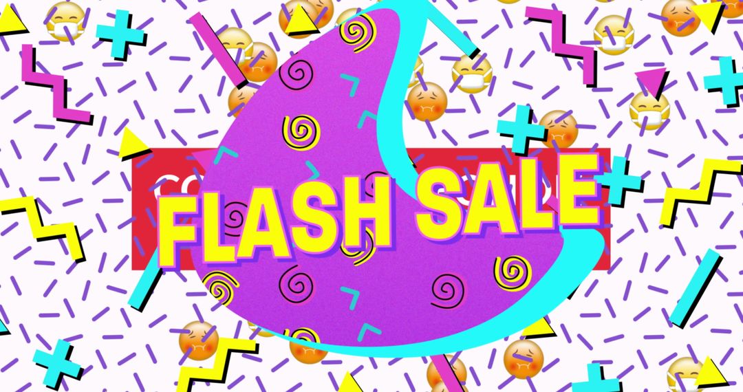 Vibrant Flash Sale Banner with Abstract Shapes