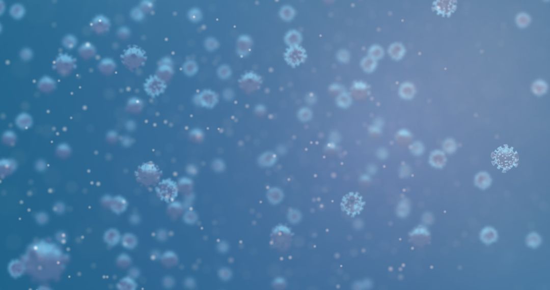 Digital Graphic of Rotating DNA with Coronavirus Elements