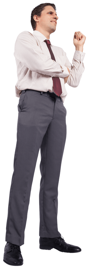 Contemplative Caucasian Businesswoman on Transparent Background