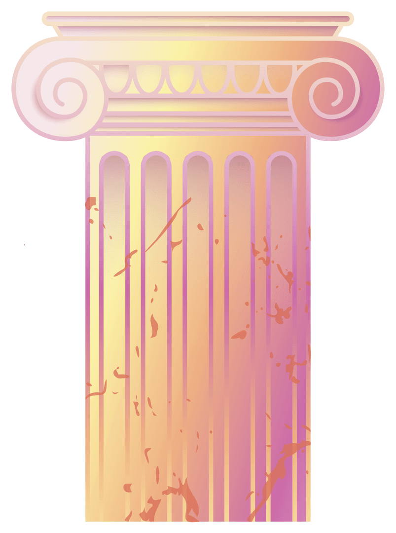 Transparent Ionic Column with Antique Ornamentation