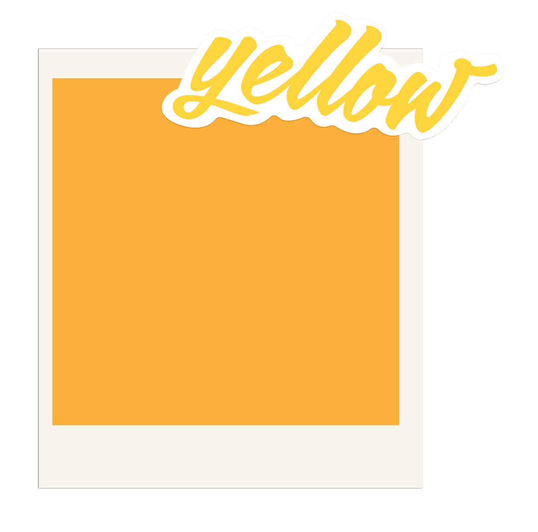 Floating Yellow Frame Graphic with Transparent Background