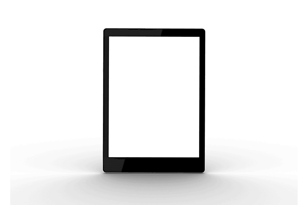 Transparent Tablet Frame on Black Background