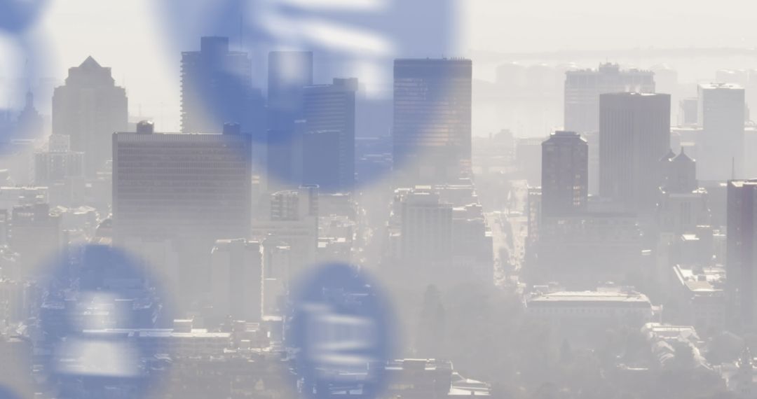 Digital Integration Concept Over City Skyline: Global Technology