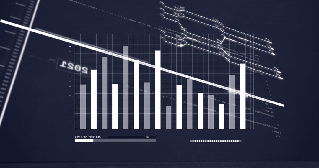 Futuristic Business Growth Chart with Holographic Interface