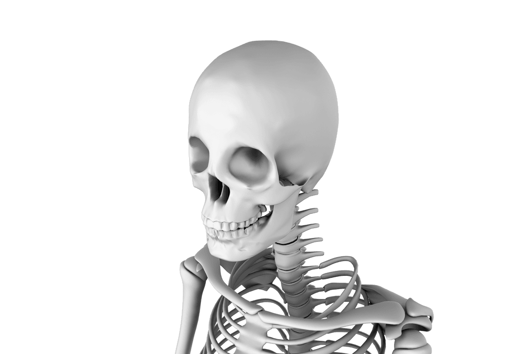 Human Skeleton Transparent Digital Illustration for Anatomy Education