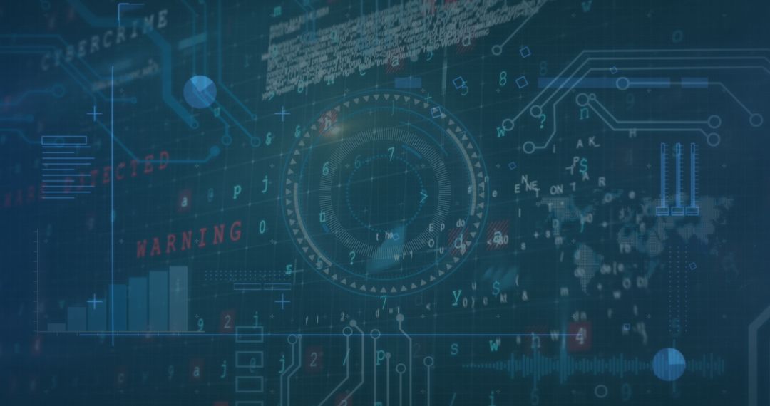 Digital Interface Illustrating Global Data Processing Concept
