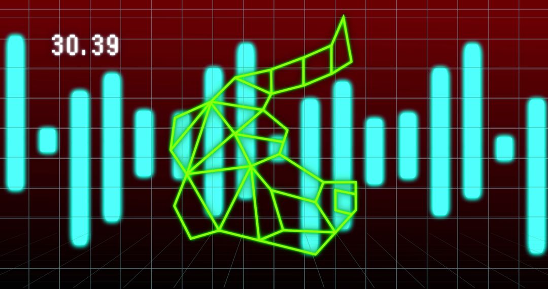 Futuristic Bull Graph Financial Technology Interface
